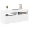 vidaXL Meuble TV avec lumi&egrave;res LED blanc 90x35x40 cm
