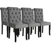 vidaXL Chaises &agrave; manger lot de 6 gris fonc&eacute; tissu