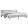 vidaXL Cadre de lit avec LED sans matelas gris b&eacute;ton 200x200 cm