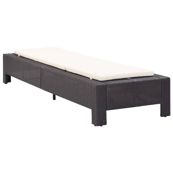 vidaXL Transat avec coussin Noir R&eacute;sine tress&eacute;e