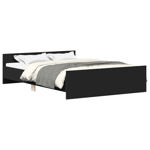 vidaXL Cadre de lit sans matelas noir 135x190 cm