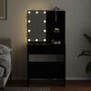 vidaXL Ensemble de table de maquillage LED 2 pcs Ch&ecirc;ne noir