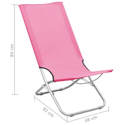 vidaXL Chaises de plage pliables lot de 2 Rose Tissu