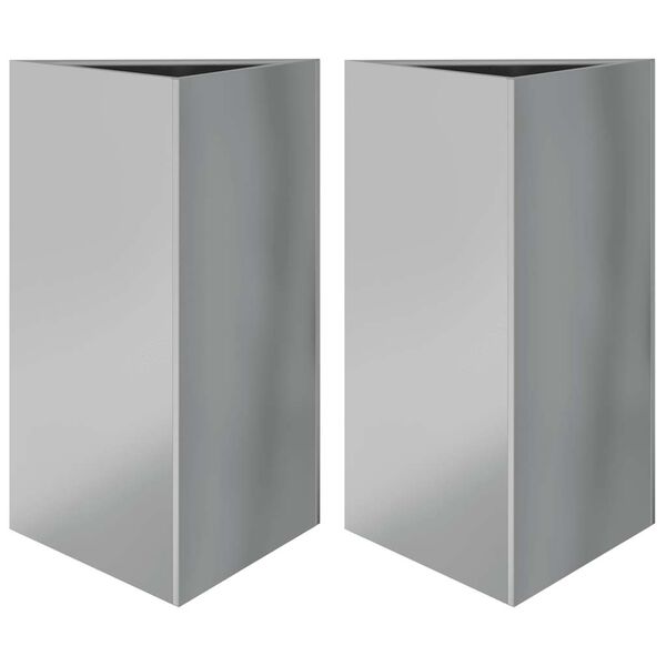 vidaXL Jardini&egrave;res 2 pcs triangulaire 50x43x75 cm acier galvanis&eacute;