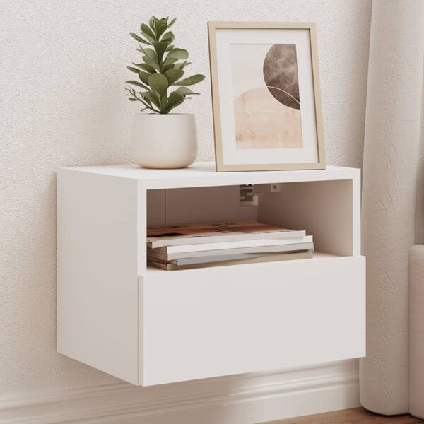 vidaXL Meubles TV muraux 2 pcs blanc 40x30x30 cm bois d'ing&eacute;nierie