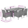 vidaXL Ensemble &agrave; manger de jardin coussins 7pcs Noir R&eacute;sine tress&eacute;e