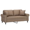 vidaXL Canap&eacute; 2 places et oreillers et coussins Cappuccino 140 cm