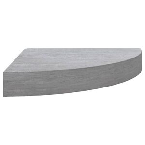 vidaXL &Eacute;tag&egrave;re d'angle murale Gris b&eacute;ton 35x35x3,8 cm MDF