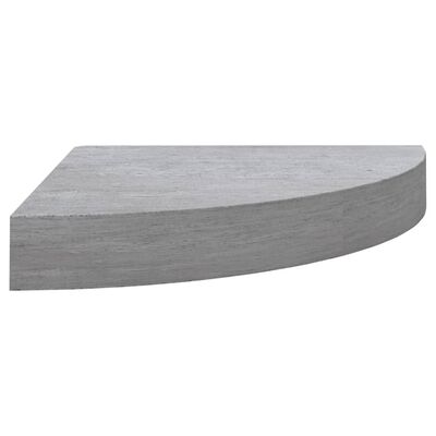 vidaXL Étagère d'angle murale Gris béton 35x35x3,8 cm MDF