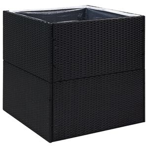 vidaXL Jardini&egrave;re Noir 80x80x80 cm R&eacute;sine tress&eacute;e