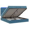 vidaXL Lit coffre avec matelas et LED Bleu fonc&eacute; 140 x 190 cm Velours