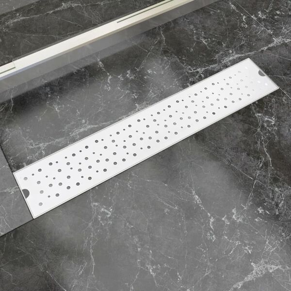 vidaXL Drain de douche lin&eacute;aire 630x140 mm acier inoxydable