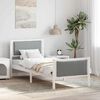 vidaXL Cadre de lit avec t&ecirc;te de lit Gris clair 75 x 190 cm tissu