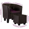 vidaXL Chaise cabriolet avec repose-pied Marron Similicuir