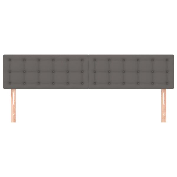 vidaXL T&ecirc;tes de lit Gris 200x5x78/88 cm Similicuir