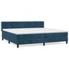 vidaXL Sommier &agrave; lattes de lit et matelas Bleu fonc&eacute; 200x200cm Velours