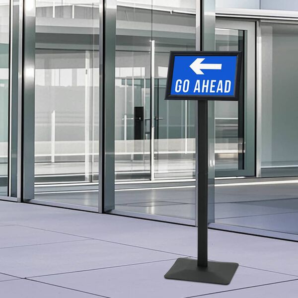 vidaXL Stand de Poster sur Pied Argent&eacute; a4 PVC et Fonte