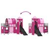 vidaXL Lit mezzanine pour enfants Noir et rose 100 x 190 cm M&eacute;tал