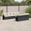vidaXL Salon de jardin 10 pcs avec coussins noir r&eacute;sine tress&eacute;e