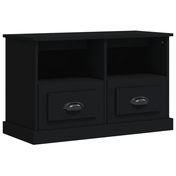 vidaXL Meuble TV noir 80x35x50 cm bois d'ing&eacute;nierie