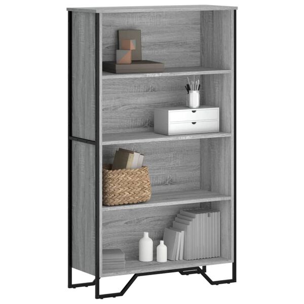 vidaXL Biblioth&egrave;que sonoma gris 80x31x137,5 cm bois d'ing&eacute;nierie