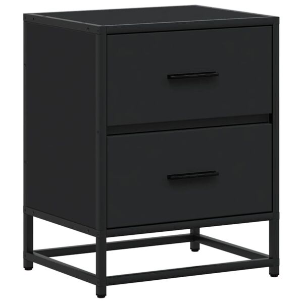 vidaXL Table de chevet noir 40x31x50 cm bois d'ing&eacute;nierie