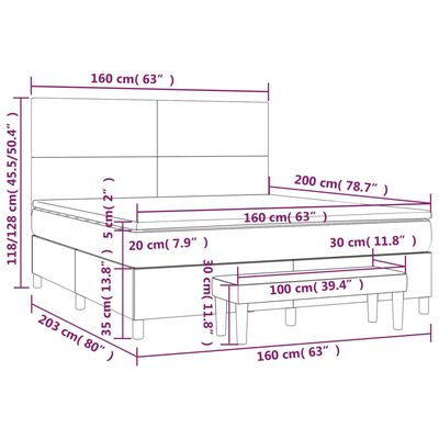 vidaXL Sommier à lattes de lit avec matelas Rose 160x200 cm Velours