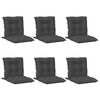 vidaXL Coussins de chaise &agrave; dossier bas lot de 6 anthracite m&eacute;lang&eacute;