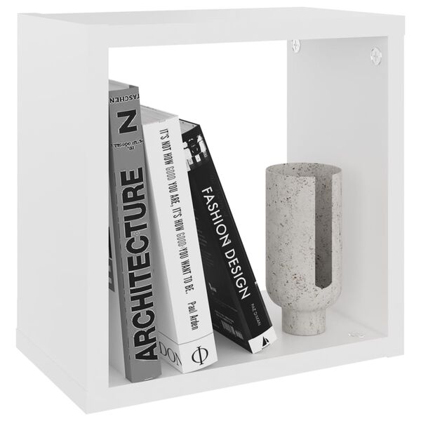 vidaXL &Eacute;tag&egrave;res cube murales 4 pcs Blanc 26x15x26 cm