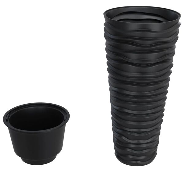 vidaXL Jardini&egrave;re et int&eacute;rieur amovible anthracite aspect rainur&eacute;