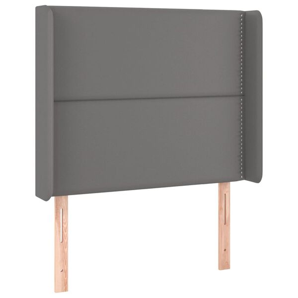 vidaXL T&ecirc;te de lit avec oreilles Gris 93x16x118/128 cm Similicuir