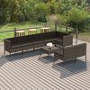 vidaXL Salon de jardin 9 pcs avec coussins R&eacute;sine tress&eacute;e Gris