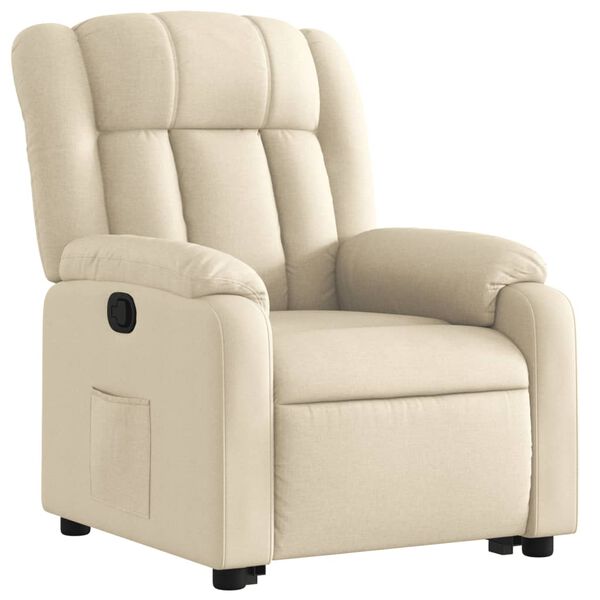 vidaXL Fauteuil inclinable Cr&egrave;me Tissu