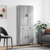vidaXL Buffet haut Sonoma gris 69,5x34x180 cm Bois d'ing&eacute;nierie