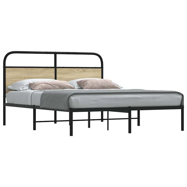 vidaXL Cadre de lit sans matelas 160x200 cm ch&ecirc;ne sonoma