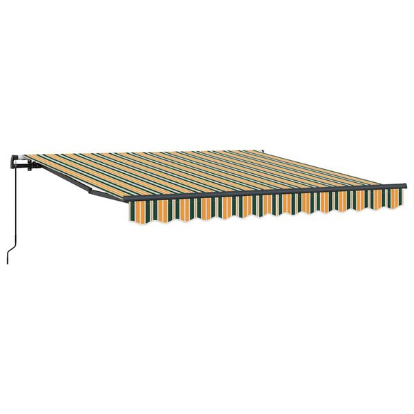 vidaXL Auvent R&eacute;tractable Vert et jaune 350 x 250 cm