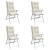 vidaXL Coussins de chaise &agrave; dossier haut lot de 4 cr&egrave;me m&eacute;lang&eacute; tissu
