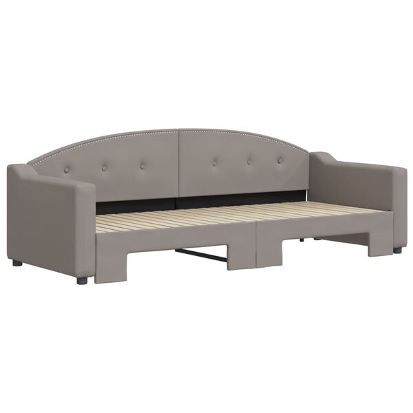 vidaXL Lit de jour avec gigogne sans matelas taupe 80x200 cm