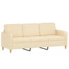 vidaXL Canap&eacute; &agrave; 3 places avec repose-pieds Cr&egrave;me 180 cm Tissu