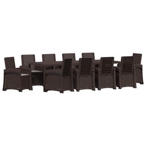 vidaXL Ensemble de salle &agrave; manger pour jardin 11 pc PP