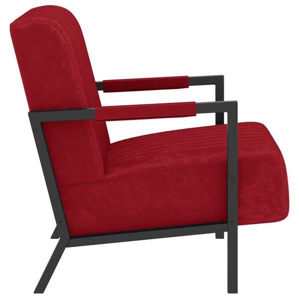 vidaXL Fauteuil rouge bordeaux velours