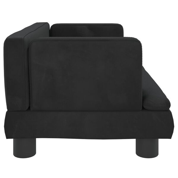 vidaXL Canapé pour enfants noir 60x40x30 cm velours