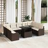 vidaXL Ensemble de canap&eacute; de jardin 10 pcs Marron Poly rotin