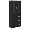 vidaXL Haut Armoire Ch&ecirc;ne noir 34,5 x 34 x 180 cm Bois d'ing&eacute;nierie