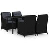 vidaXL Ensemble &agrave; manger de jardin 5 pcs Noir
