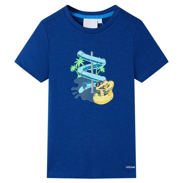 T-shirt pour enfants bleu fonc&eacute; 128