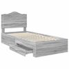 vidaXL Cadre de lit Gris Sonoma 100 x 200 cm Bois d'ing&eacute;nierie