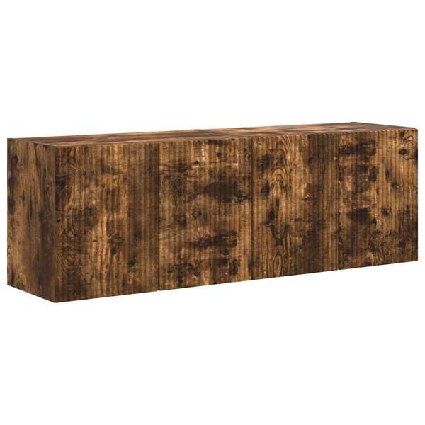 vidaXL Meuble TV mural 2 pcs Ch&ecirc;ne fum&eacute; 59,5 x 31 x 40 cm