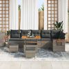 vidaXL Ensemble de canap&eacute; de jardin avec coussin 9 pcs Gris