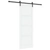 vidaXL Porte coulissante 83 x 232 cm Bois de pin massif Blanc et noir